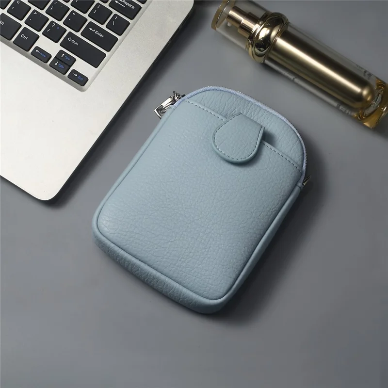 5.5 / 6.9 / 7.2 inch Leather Crossbody Bag Cell Phone Wallet Bag with Shoulder Strap for iPhone 17 Pro Max / 16 Pro Max / Samsung Galaxy S26 Ultra / S25 Ultra - Baby Blue