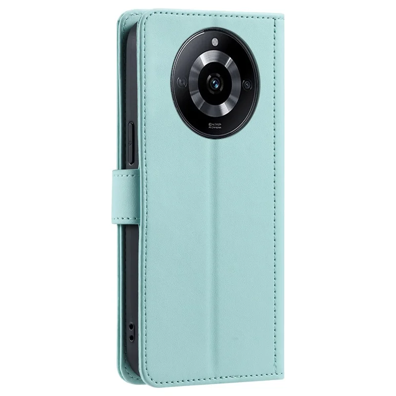 Per il caso Realme 11 Pro 5G / 11 Pro+ 5G Flip Wallet Rhombus Grid Leather Phone Cover con 2 Cinghie - Menta Verde