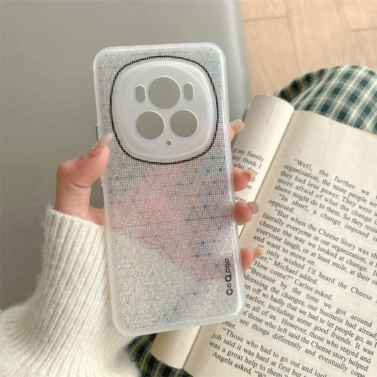 Q.COO For Honor Magic6 5G Custodia TPU Sparkling Mobile Phone Protective Cover - Bianco