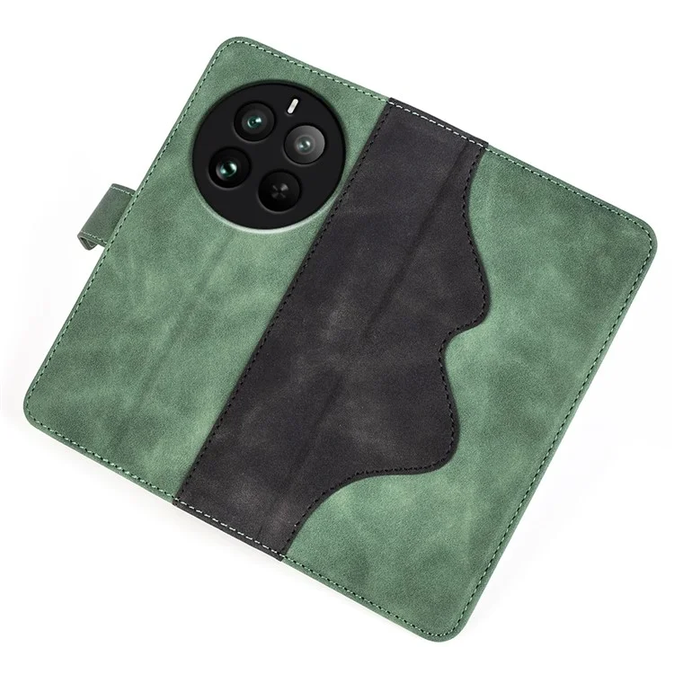 Para Realme 12 Pro 5G / 12 Pro+ 5G Wallet Phone Case Funda de Piel de PU Diseño de Fusión de Colores a Prueba de Golpes - Verde