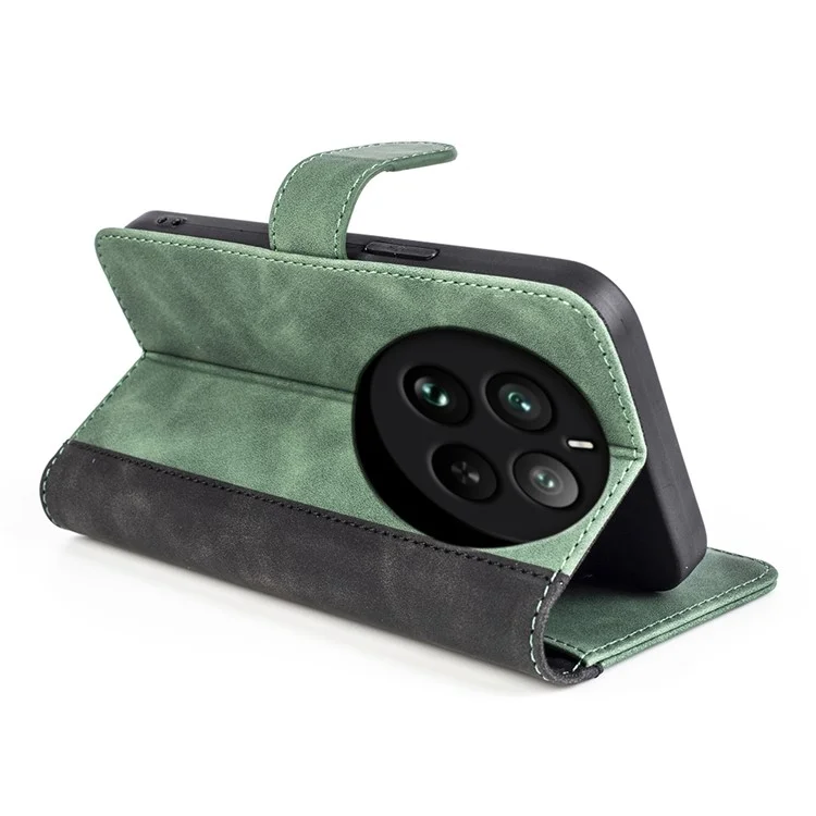 Para Realme 12 Pro 5G / 12 Pro+ 5G Wallet Phone Case Funda de Piel de PU Diseño de Fusión de Colores a Prueba de Golpes - Verde