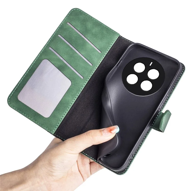 Para Realme 12 Pro 5G / 12 Pro+ 5G Wallet Phone Case Funda de Piel de PU Diseño de Fusión de Colores a Prueba de Golpes - Verde