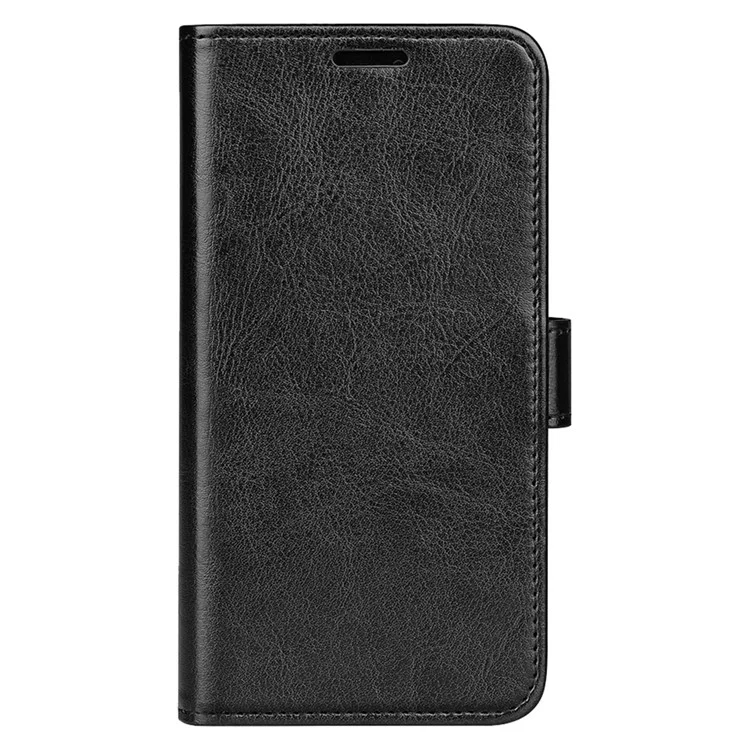 Für Realme 12 4G / 12+ 5G Hülle Crazy Horse Textur PU-Leder Wallet Flip Handyhülle - Schwarz