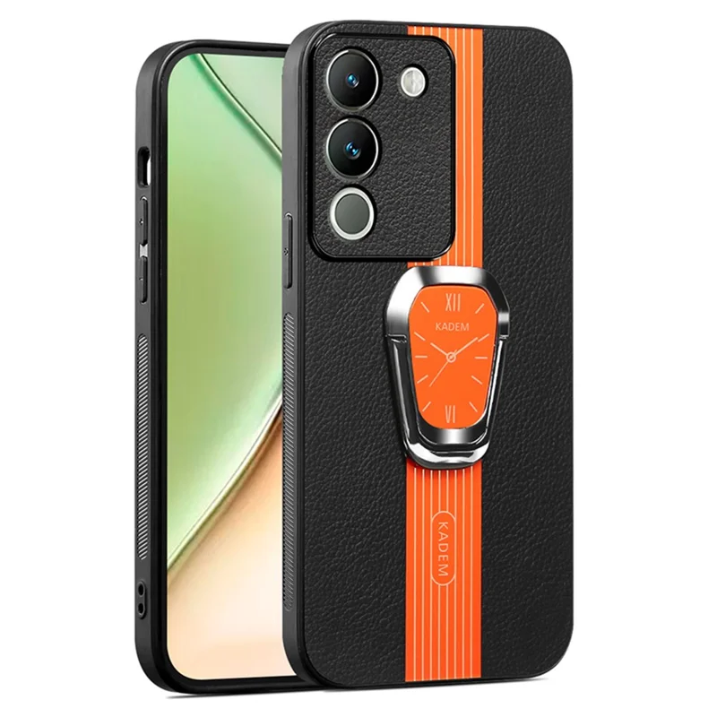 KADEM Per vivo V29e (Global) 5G / Y200 4G Cover con supporto per cavalletto Custodia per telefono PU+TPU+Acrilico - Arancione
