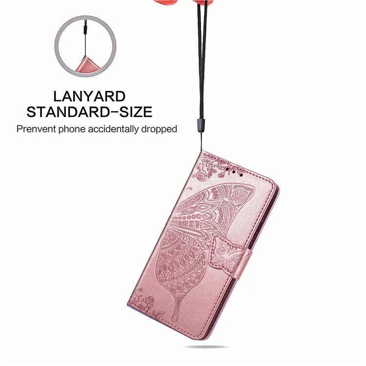 For OnePlus 12R 5G / Ace 3 5G Magnetic Phone Case Folio Stand Butterfly Imprinted Cover - Rose Gold