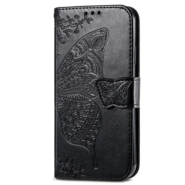 For Xiaomi Redmi Note 13 Pro 4G / Poco M6 Pro 4G Phone Case Butterfly Imprinted Cover with Card Holder - Black