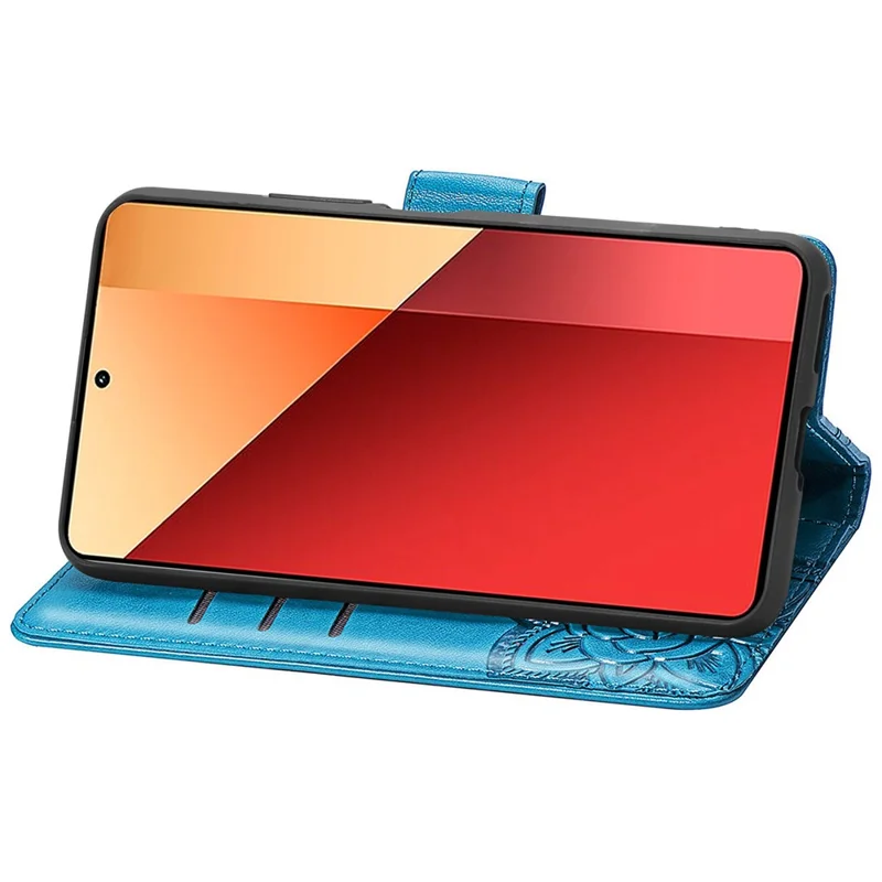 For Xiaomi Redmi Note 13 Pro 4G / Poco M6 Pro 4G Phone Case Butterfly Imprinted Cover with Card Holder - Blue