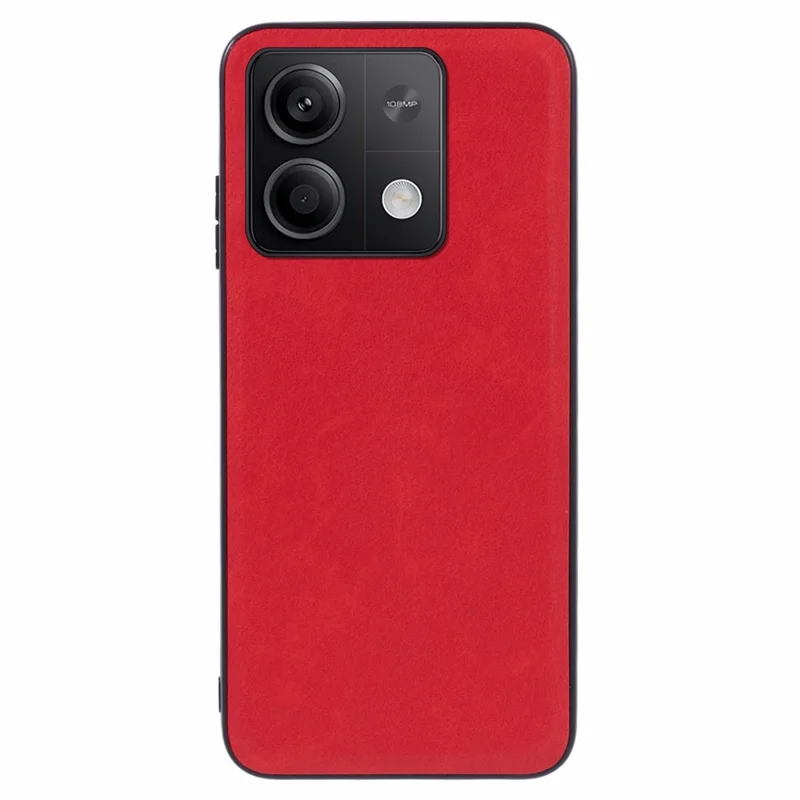 For Xiaomi Redmi Note 13 4G Shockproof Case Retro Texture PU+TPU+PC Phone Case - Red