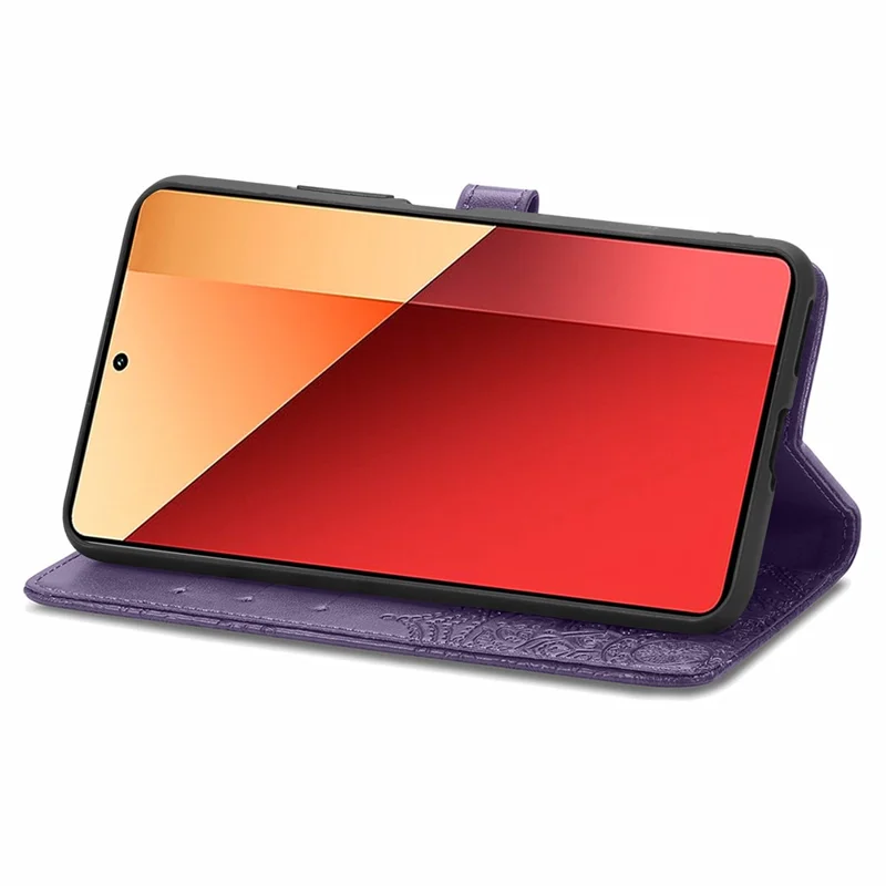 Pour Xiaomi Redmi Note 13 Pro 4G Boîtier de Téléphone Magnétique Mandala Mandala Floral Slots Cover - Violet