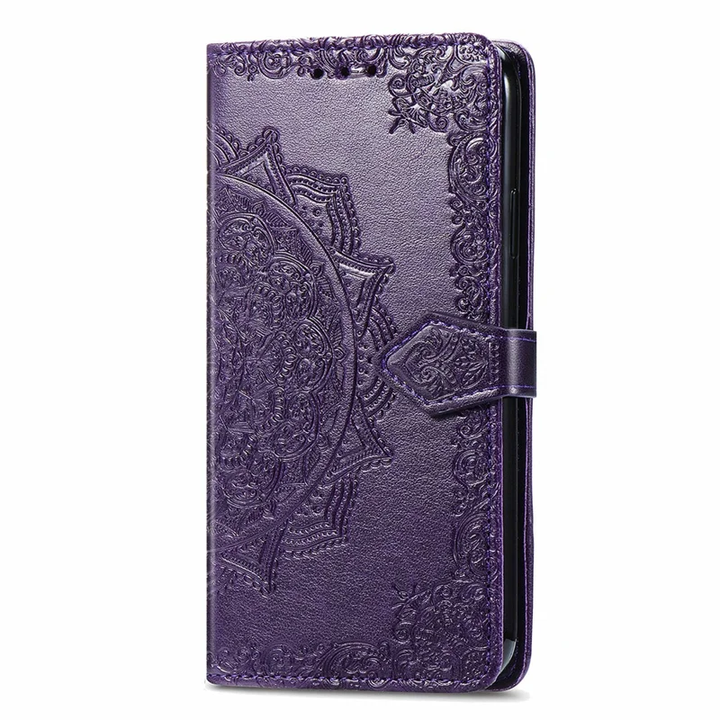 Pour Xiaomi Redmi Note 13 Pro 4G Boîtier de Téléphone Magnétique Mandala Mandala Floral Slots Cover - Violet
