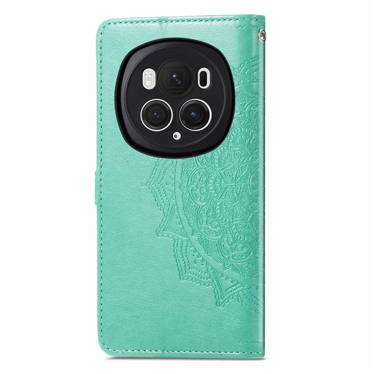 For Honor Magic6 Pro 5G Hülle PU-Leder Geprägt Kratzfest Wallet Phone Cover mit Ständer - Grün