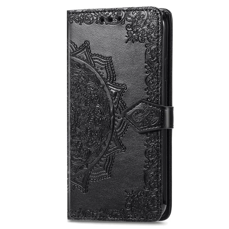 Para Xiaomi Redmi Note 12S 4G Wallet Case Anti-Scratch Leather Emboss Phone Cover with Stand - Black