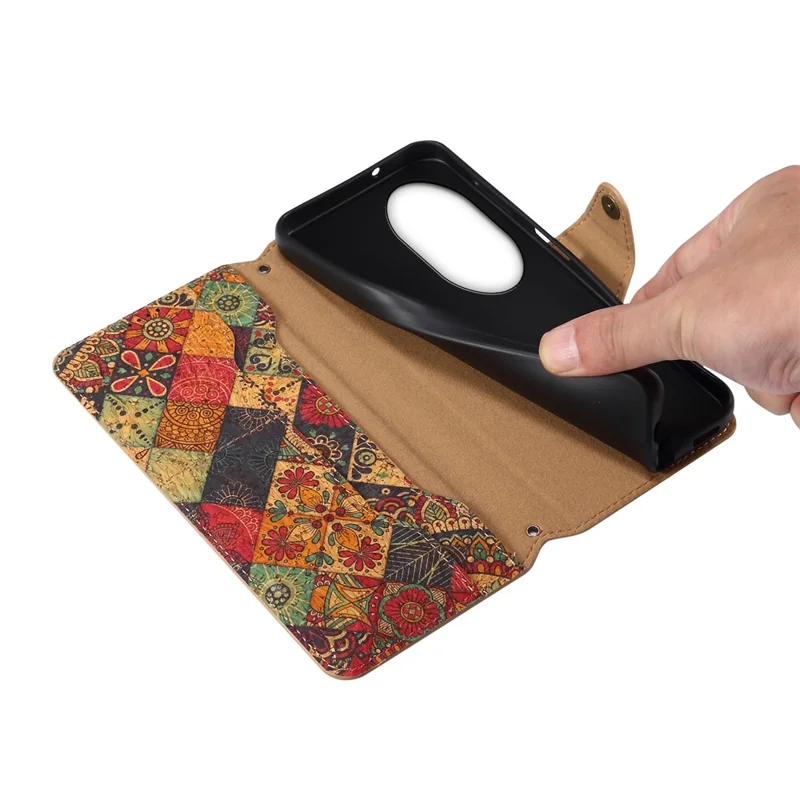 For Honor 100 Pro 5G Leather Case Wallet Stand Floral Phone Cover - Winter / Blue