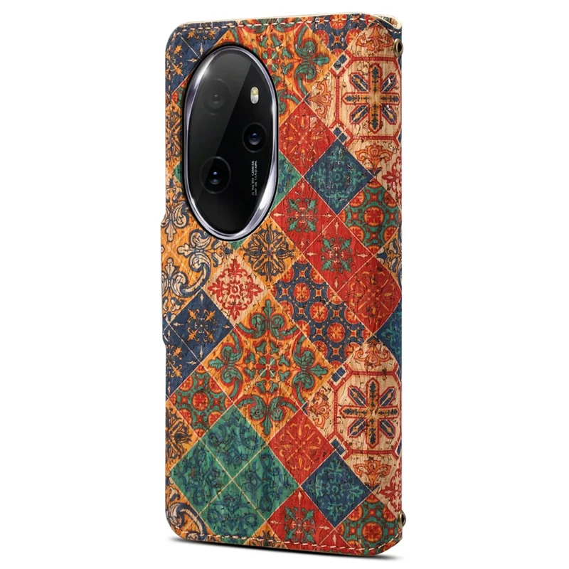 For Honor 100 Pro 5G Leather Case Wallet Stand Floral Phone Cover - Winter / Blue
