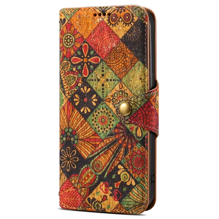 Für iPhone 13 Wallet Case PU-Leder Saisonale Blumenmuster Handyhülle - Herbst / Gelb