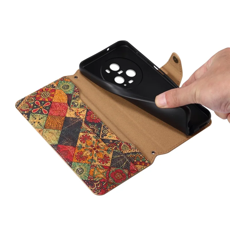 For Honor Magic5 Pro Leather Case Four Seasons Flower Phone Wallet Cover - Spring / Green