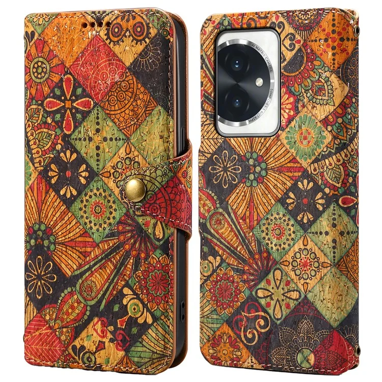 For Honor 100 5G Case Wallet Printing Flower Pattern Leather Phone Cover - Autumn / Yellow