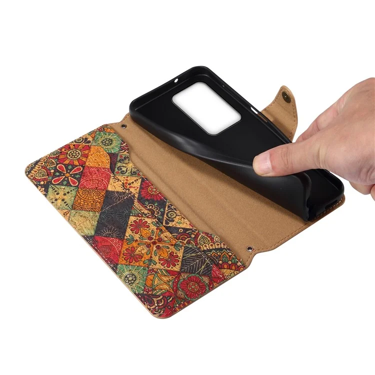 For Honor 100 5G Case Wallet Printing Flower Pattern Leather Phone Cover - Autumn / Yellow
