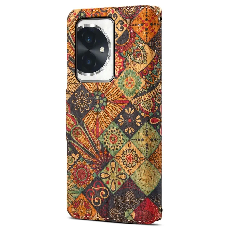 For Honor 100 5G Case Wallet Printing Flower Pattern Leather Phone Cover - Autumn / Yellow