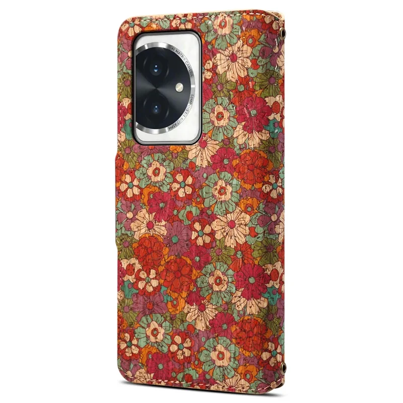 For Honor 100 5G Case Wallet Printing Flower Pattern Leather Phone Cover - Summer / Red