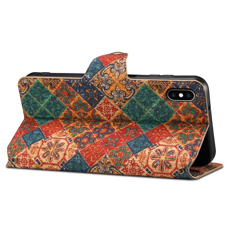 Für Das Iphone XS Max Hülle Blumendruck Brieftasche Schutzphase Lederabdeckung - Winter / Blau