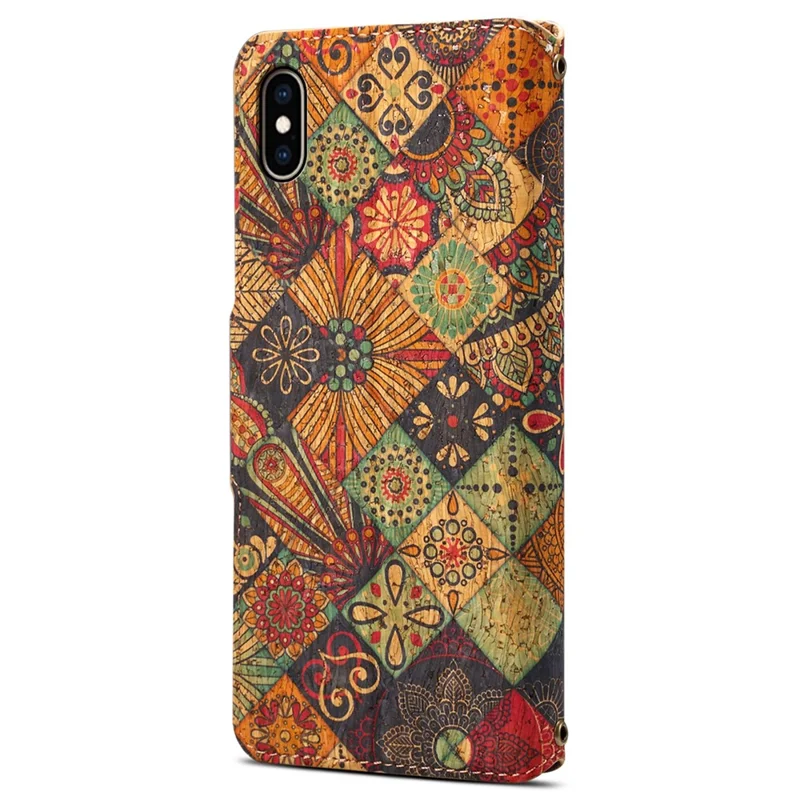 For iPhone XS Max Case Flower Printing Wallet Protective Phone Leather Cover - Autumn / Yellow