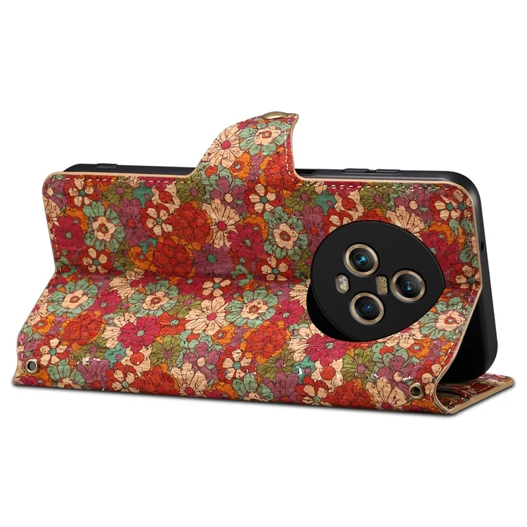 Étui For Honor Magic5 Case Fleur Cuir Housse de Téléphone avec Fentes pour Cartes - Été / Rouge