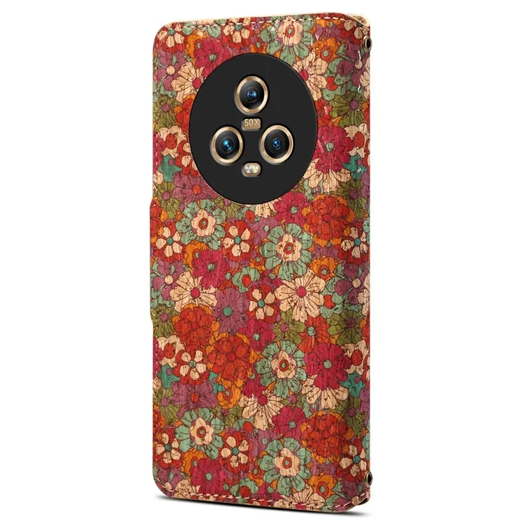 Étui For Honor Magic5 Case Fleur Cuir Housse de Téléphone avec Fentes pour Cartes - Été / Rouge