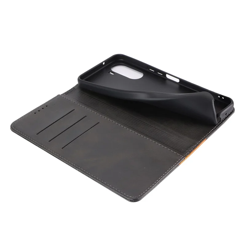 For ZTE Libero 5G IV Case PU Leather Color Splicing Wallet Phone Cover - Black+Yellow