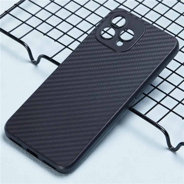 For Cubot P80 TPU Case Carbon Fiber Texture Anti-Scratch Mobile Phone Cover - Black