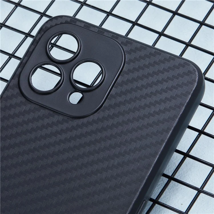 For Cubot P80 TPU Case Carbon Fiber Texture Anti-Scratch Mobile Phone Cover - Black