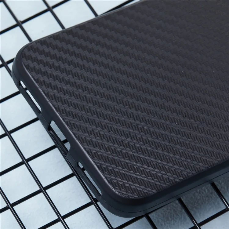 For Cubot P80 TPU Case Carbon Fiber Texture Anti-Scratch Mobile Phone Cover - Black