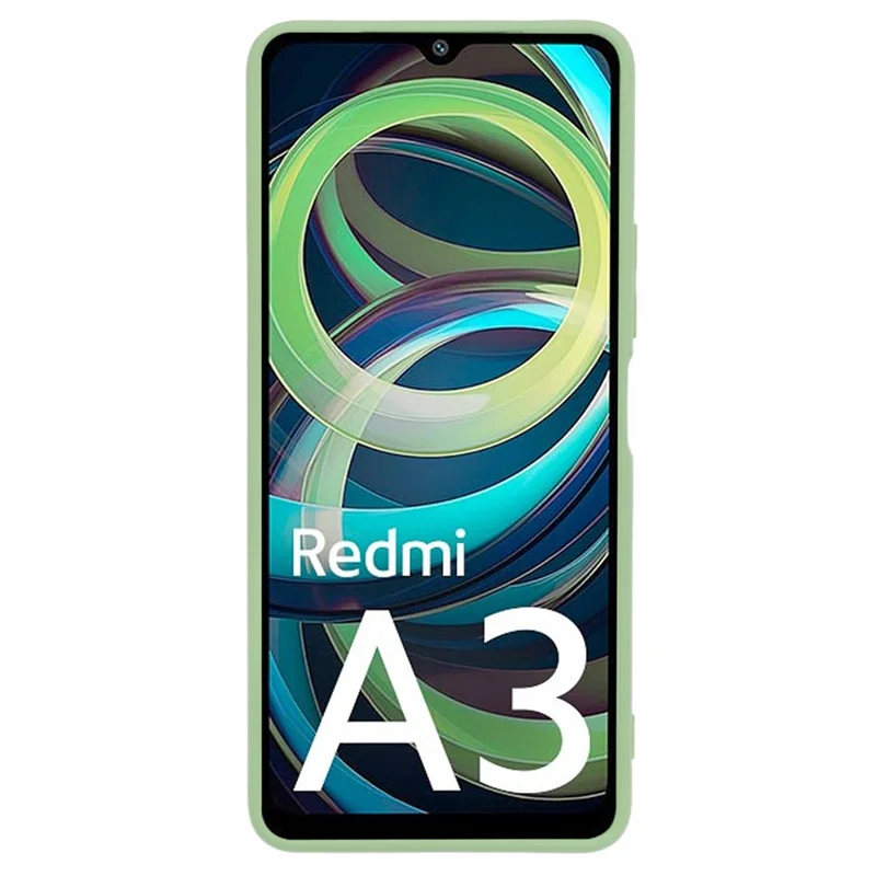For Xiaomi Redmi A3 4G / Poco C61 4G Case Fiber Lining Rubberized TPU Cover (Precise Lens Cutout) - Matcha Green