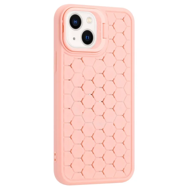 For iPhone 15 Magnetic Case Breathable Cooling Soft TPU Phone Cover - Pink