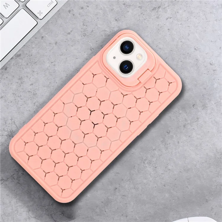 For iPhone 15 Magnetic Case Breathable Cooling Soft TPU Phone Cover - Pink