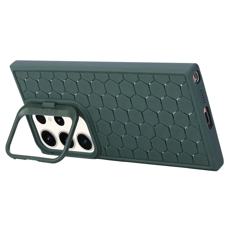For Samsung Galaxy S24 Ultra Case Compatible with MagSafe Kickstand TPU Phone Cover - Army Green