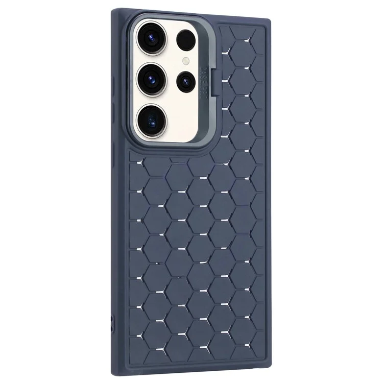 For Samsung Galaxy S23 Ultra Case TPU Heat Dissipation Magnetic Phone Cover - Dark Blue