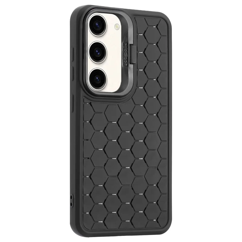 For Samsung Galaxy S23+ Magnetic Case Breathable TPU Phone Cover with Invisible Kickstand - Black