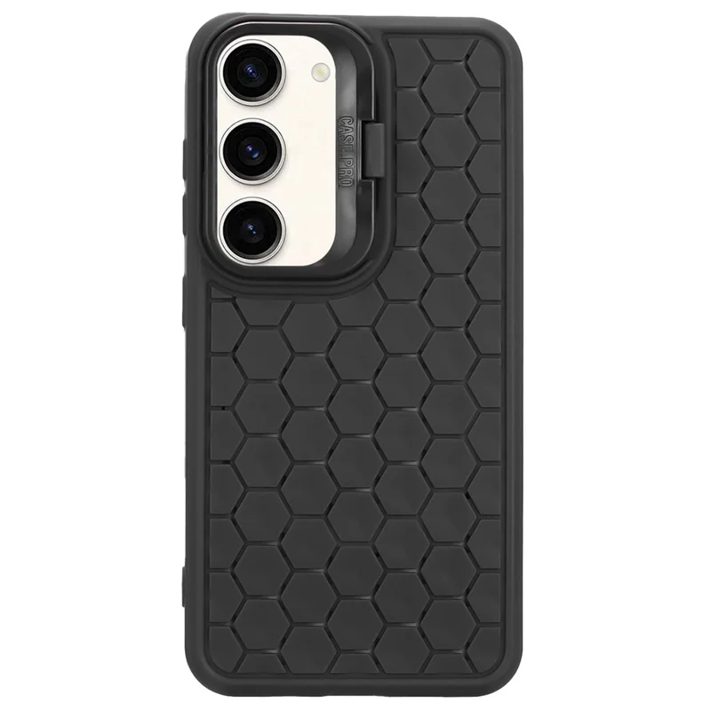 For Samsung Galaxy S23+ Magnetic Case Breathable TPU Phone Cover with Invisible Kickstand - Black
