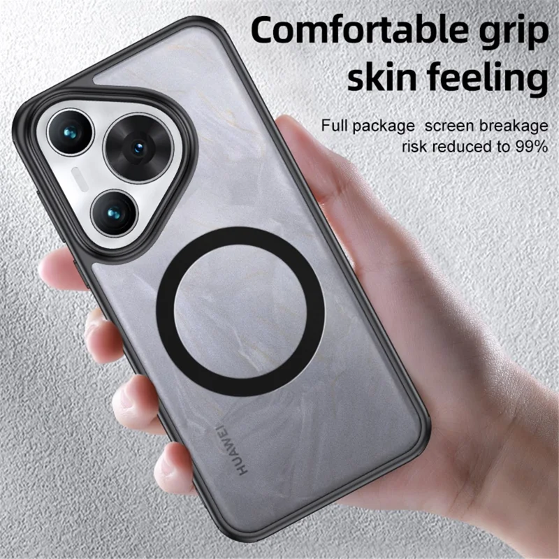 For Huawei Pura 70 Pro / Pura 70 Pro+ Magnetic Phone Case Magnetic Case PC+TPU Cover - Matte Black