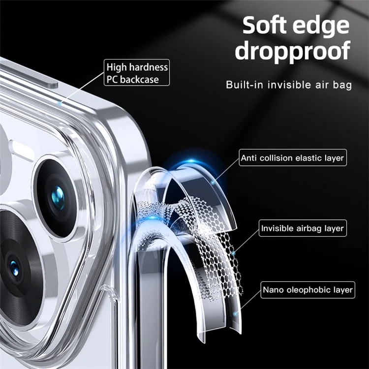 Pour Huawei Pura 70 Anti-Scratch Cell Phone Case Hybrid TPU + PC Slim-Fit Phone Cover - Transparent