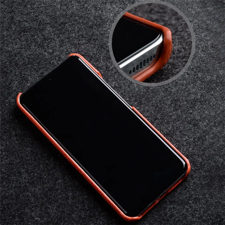 Étui pour téléphone portable MELKCO pour Xiaomi 14 Ultra, boîtier arrière en polycarbonate revêtu de cuir de vache véritable - Orange