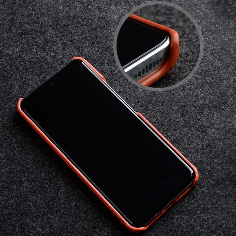 MELKCO For Xiaomi 14 Pro Incomplete Edge Phone Case Genuine Cow Leather Coated PC Cover - Purple