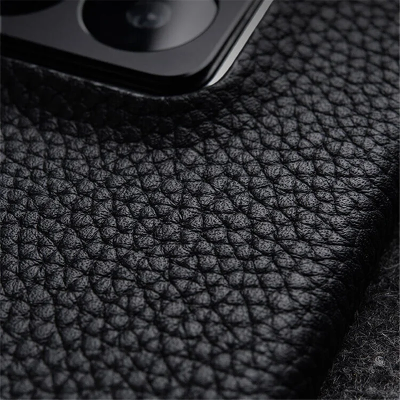 MELKCO For Xiaomi 14 Pro Incomplete Edge Phone Case Genuine Cow Leather Coated PC Cover - Purple