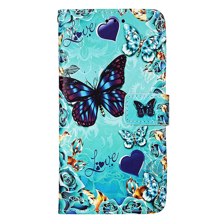 YB Pattern Printing Leather Series-4 per Xiaomi Redmi A3 / Poco C61 4G Case Wallet Pattern Printing Phone Cover - Farfalla e Cuore