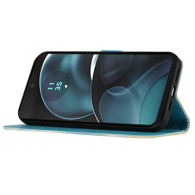 For Xiaomi Redmi A3 4G / Poco C61 4G Leather Case 3D Pattern Printing Wallet Stand Mobile Cover with Strap - Colorful Wind Chime