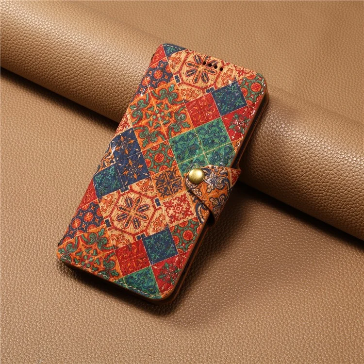 For Samsung Galaxy A51 4G SM-A515 Case Floral Pattern PU Leather Wallet Phone Cover - Winter / Blue