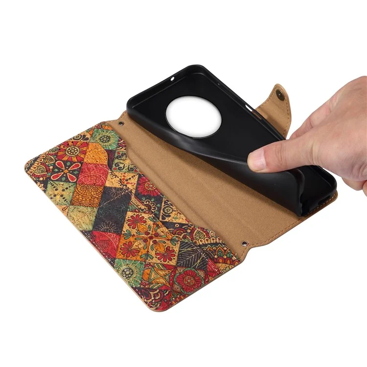 Pour Huawei Mate 40 Pro 5G / 40 Pro 4G Étui Impression Florale Portefeuille en Cuir Housse de Téléphone avec Support - Automne / Jaune