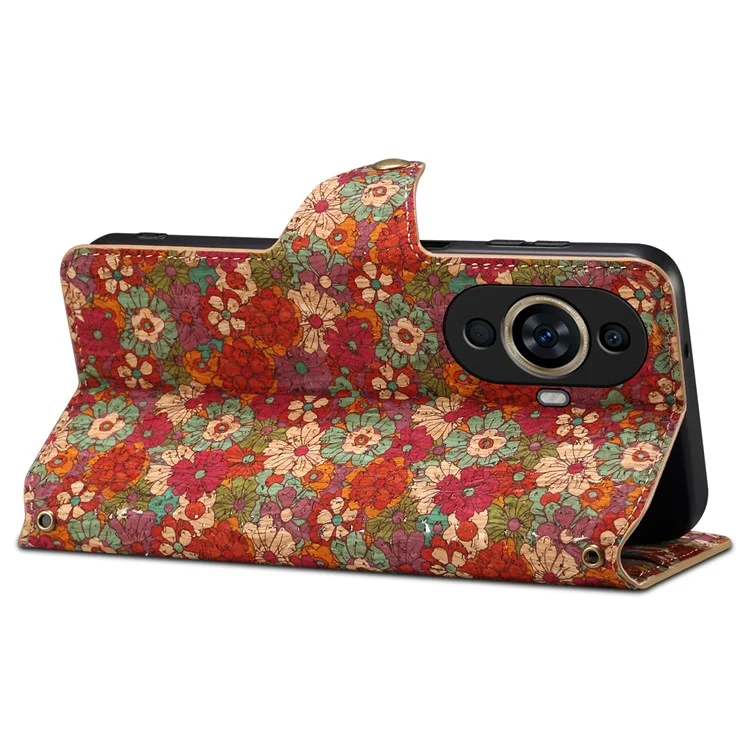 For Huawei nova 11 / nova 12s 4G / nova 12 Lite 4G Leather Case Flower Printing Stand Wallet Phone Cover - Summer / Red