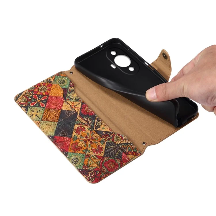 For Huawei nova 11 / nova 12s 4G / nova 12 Lite 4G Leather Case Flower Printing Stand Wallet Phone Cover - Summer / Red